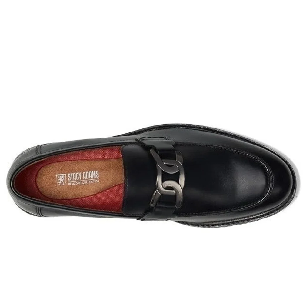 Stacy Adams Hale Men's Size 7 Moc Toe Slip-On Loafers with Metallic Horsebit
